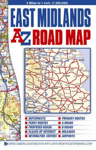 East Midlands A-Z Road Map 