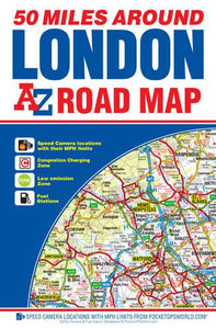 50 Miles Around London Road Map 