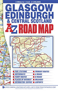 Glasgow, Edinburgh and Central Scotland A-Z Road Map 