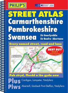 Philip's Street Atlas Carmarthenshire, Pembrokeshire and Swansea 