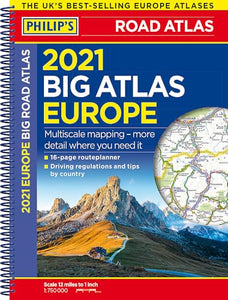 2021 Philip's Big Road Atlas Europe 