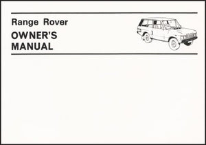 Range Rover Owners' Handbook: Range Rover (2 Dr) 