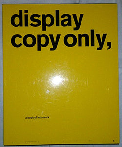 Display Copy Only: A Book of Intro Work 