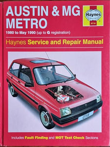 Austin, M.G. Metro, 1980-90 Service and Repair Manual 