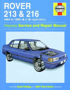 Rover 213 and 216 1984-89 Service and Repair Manual 