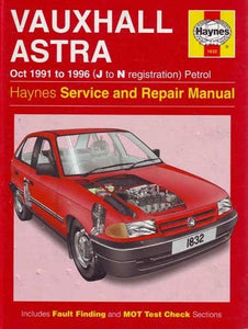 Vauxhall Astra ('91-'96) Petrol Service and Repair Manual 