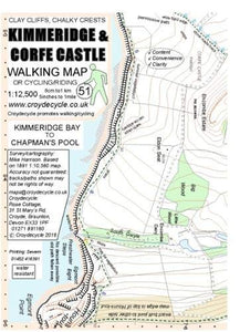 Kimmeridge & Corfe Castle Walking Map 