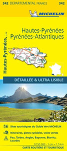 Hautes-Pyrenees  Pyrenees-Atlantiques - Michelin Local Map 342 