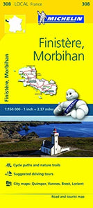 Finistere, Morbihan - Michelin Local Map 308 