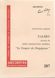 Valéry, dossier de notes manuscrites inédites pour le souper de Singapour 