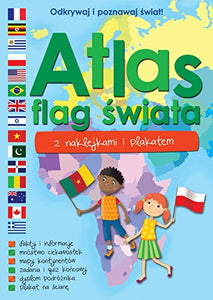 Atlas flag swiata z naklejkami i plakatem 