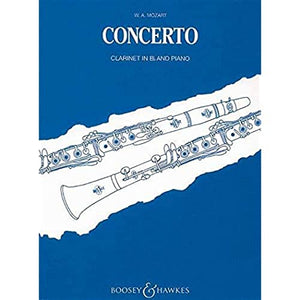 Clarinet Concerto A Major: KV 622. clarinet in Bb and orchestra. Réduction pour piano avec partie soliste. 