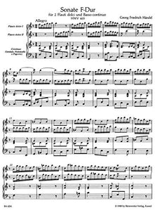 Georg Friedrich Händel-Trio Sonata in F major-2 Recorders and Piano-Score and 