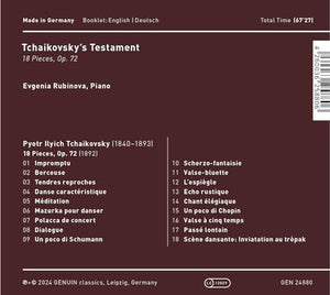 Evgenia Rubinova - Tchaikovsky's Testament 